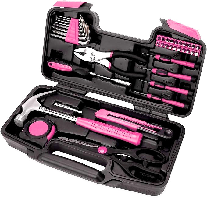 ToolQueens™ – 39-Piece Premium Pink Tool Kit