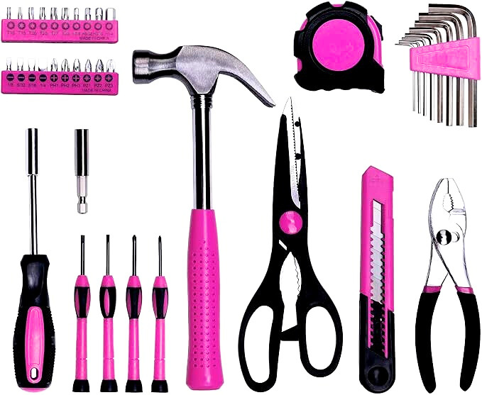 ToolQueens™ – 39-Piece Premium Pink Tool Kit